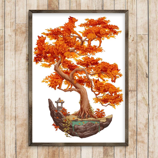 PRINT - AUTUMN FOXES