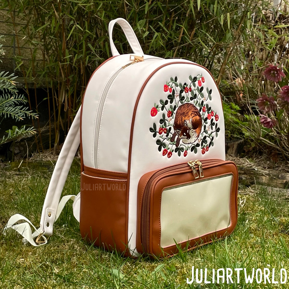 fox backpack mini BACKPACK -SLEEPY FOX CREAM WHITE – JuliArtworld