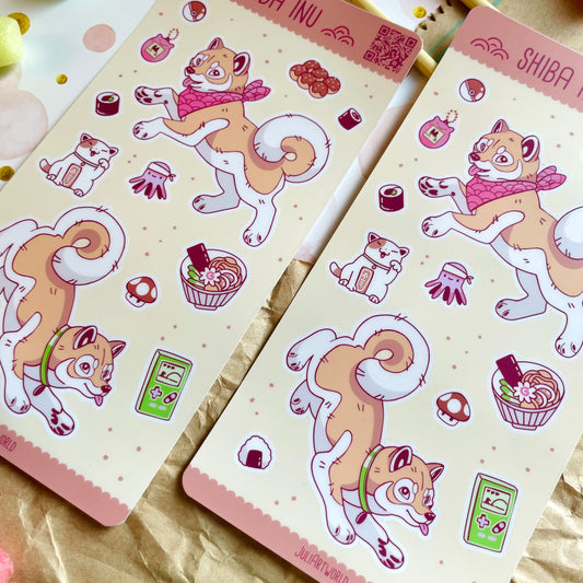 STICKER SHEET - SHIBA INU