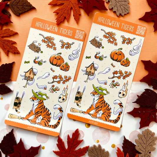 STICKER SHEET - HALLOWEEN TIGERS