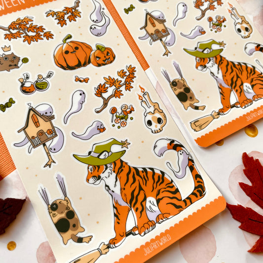 STICKER SHEET - HALLOWEEN TIGERS