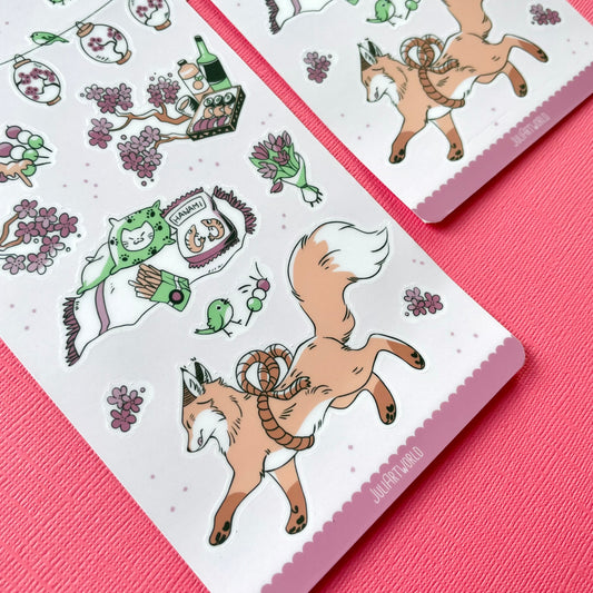STICKER SHEET - HANAMI FOX