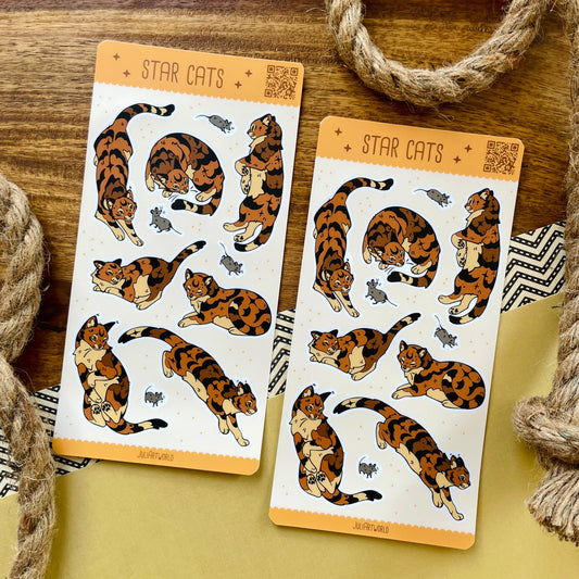STICKER SHEET - STAR CATS