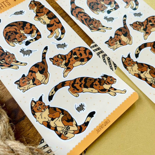 STICKER SHEET - STAR CATS