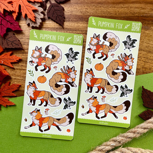 STICKER SHEET -PUMPKIN FOXES