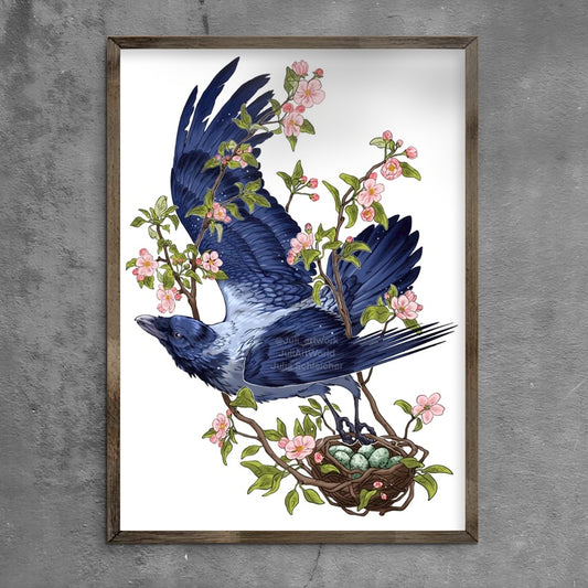 PRINT - APPLE BLOSSOM CROW