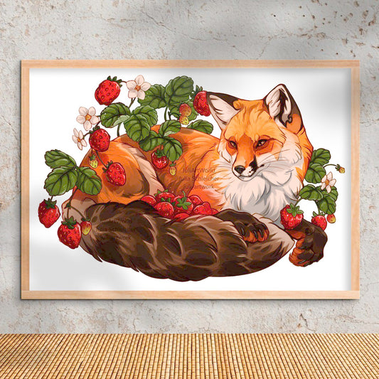 PRINT - STRAWBERRY FOX