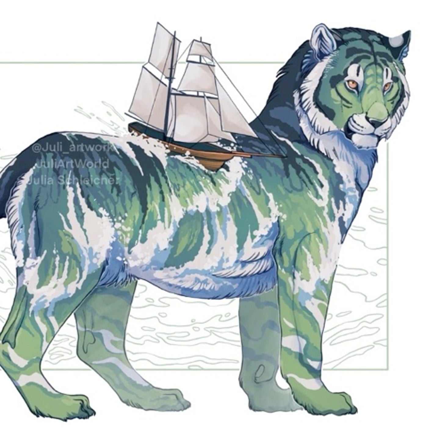 PRINT - WAVE TIGER