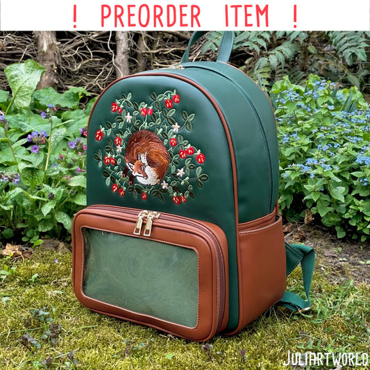 !PREORDER! BAGPACK -SLEEPY FOX WOODLAND GREEN