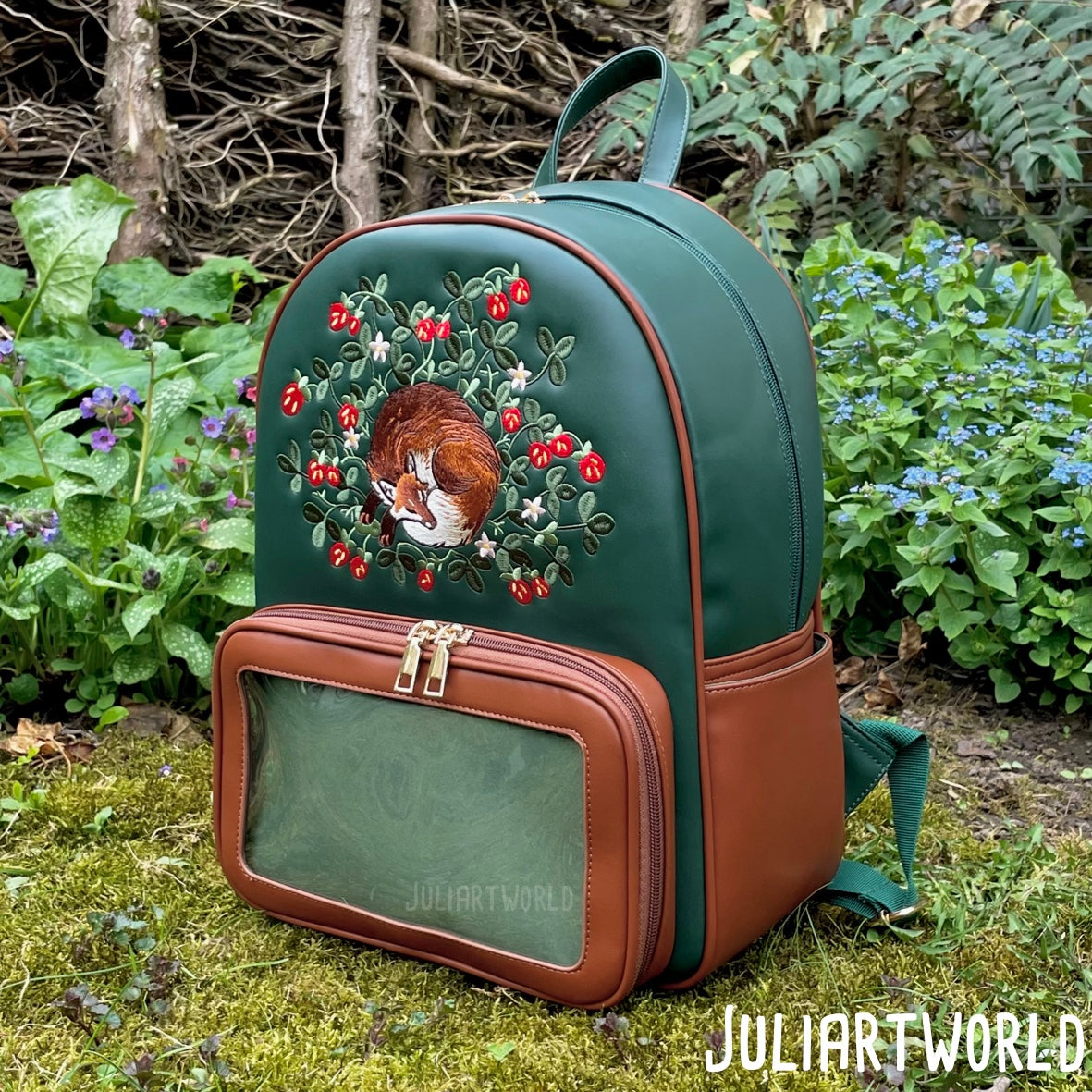 !PREORDER! BACKPACK -SLEEPY FOX WOODLAND GREEN