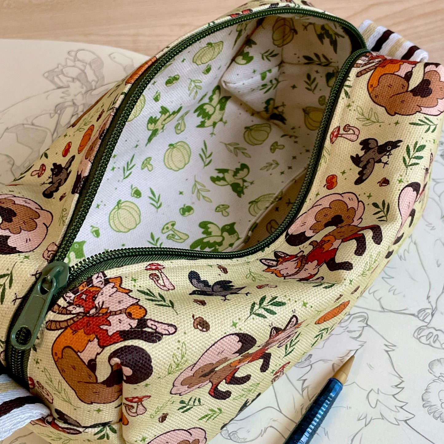 PENCIL CASE - PUMPKIN FOXES