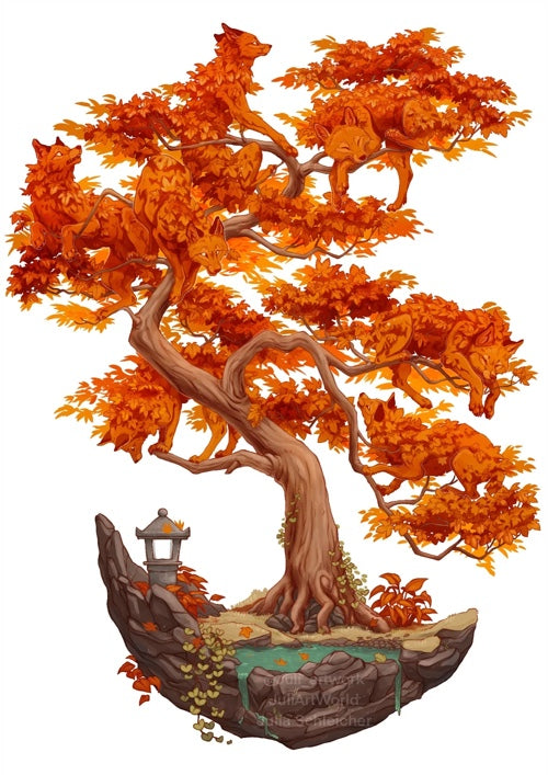 PRINT - AUTUMN FOXES