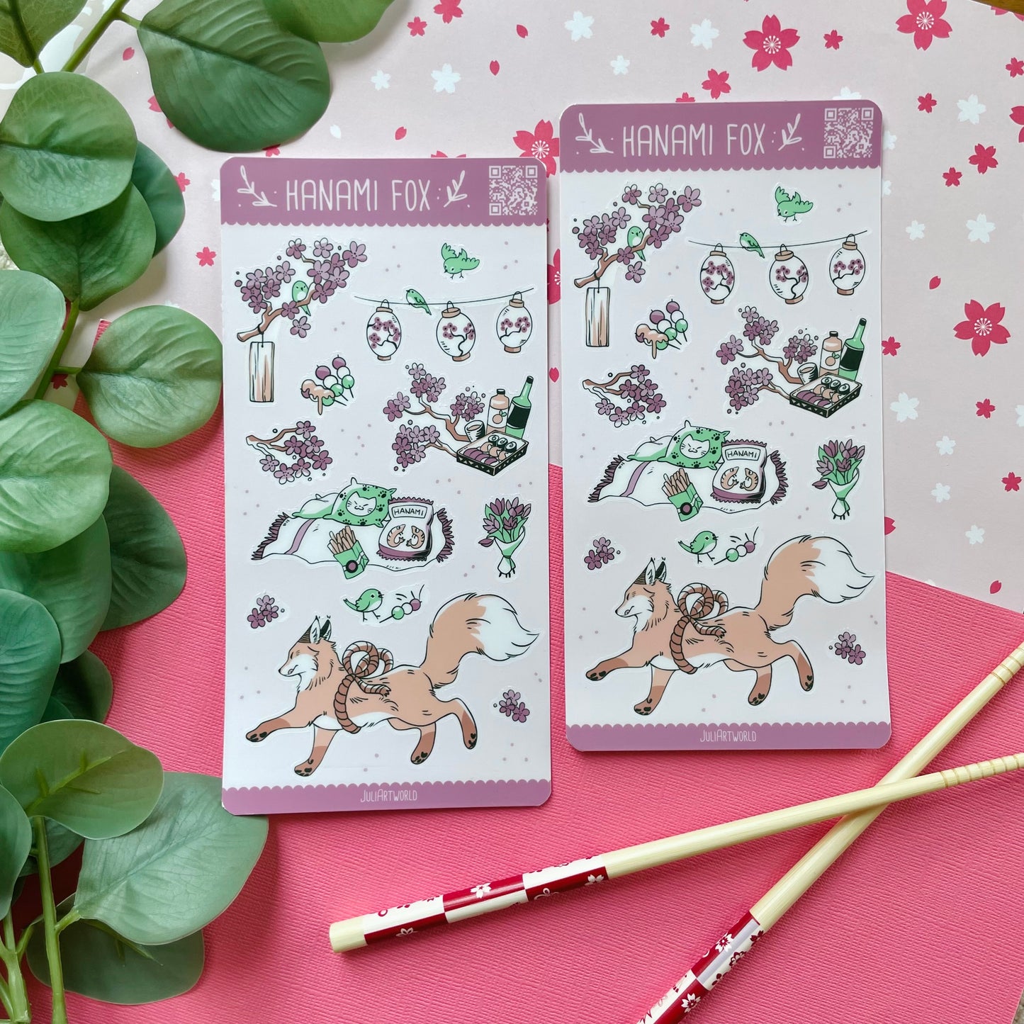 STICKER SHEET - HANAMI FOX