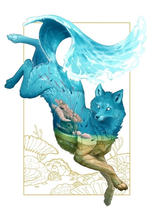 PRINT - CORAL FOX