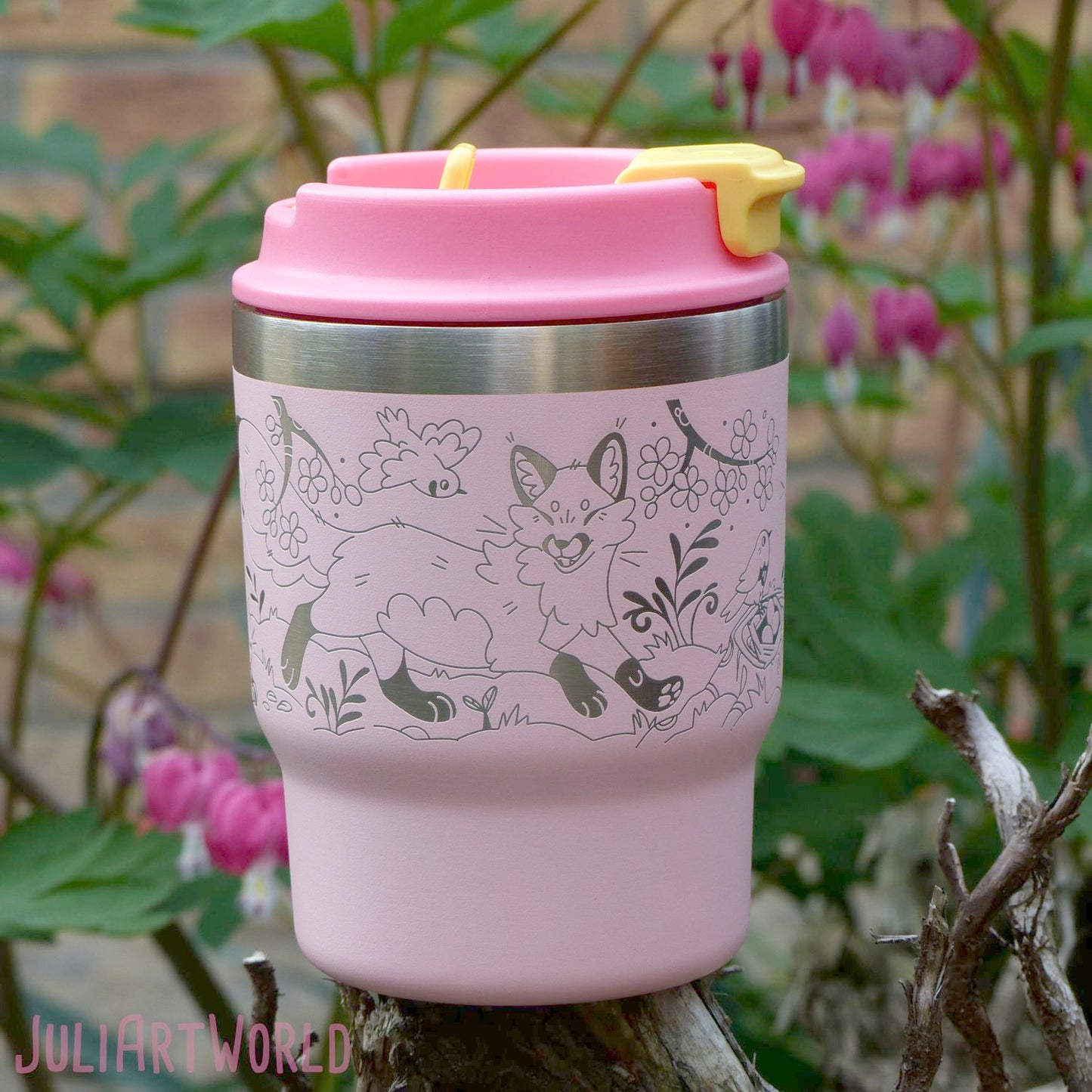 TRAVEL MUG - THREE FOXES SPRING