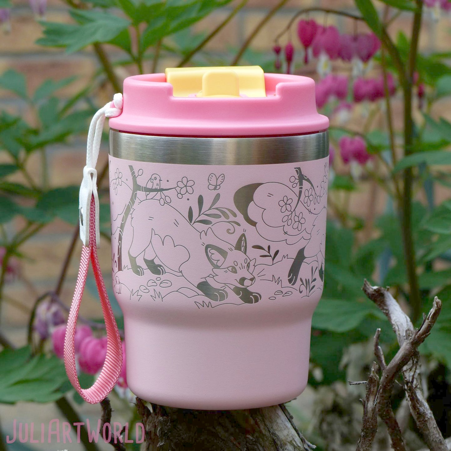 TRAVEL MUG - THREE FOXES SPRING