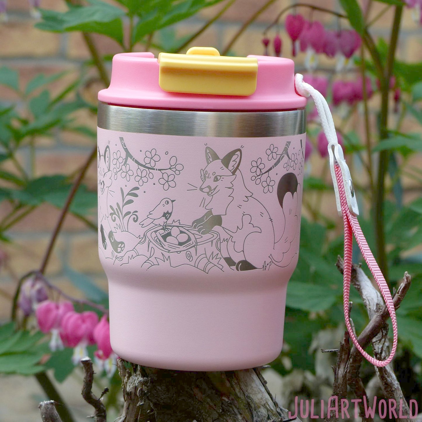 TRAVEL MUG - THREE FOXES SPRING