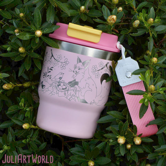 TRAVEL MUG - THREE FOXES SPRING